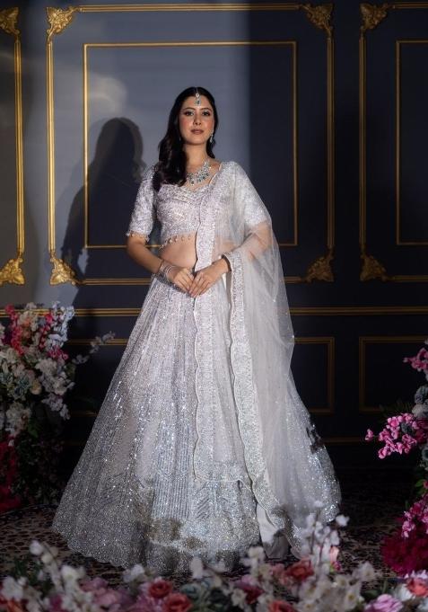 Multicolor Embroidery Georgette Lehenga Set