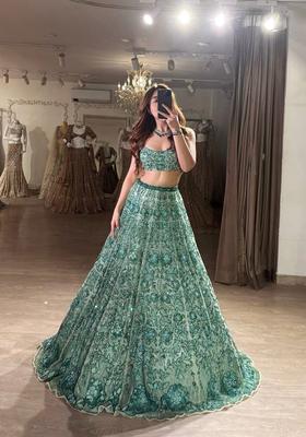 Multicolor Embroidery Georgette Lehenga Set