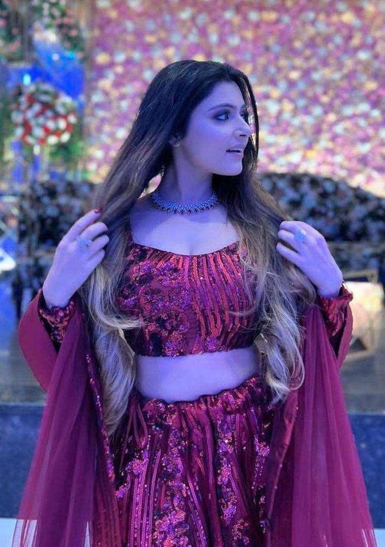 Multicolor Net Lehenga Set with Sequins for Diwali | Wedding & Festive Wear - Indya