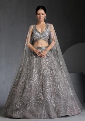 Multicolor Embroidery Georgette Lehenga Set