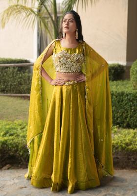 Gold Beads Work Fendy Lehenga Set