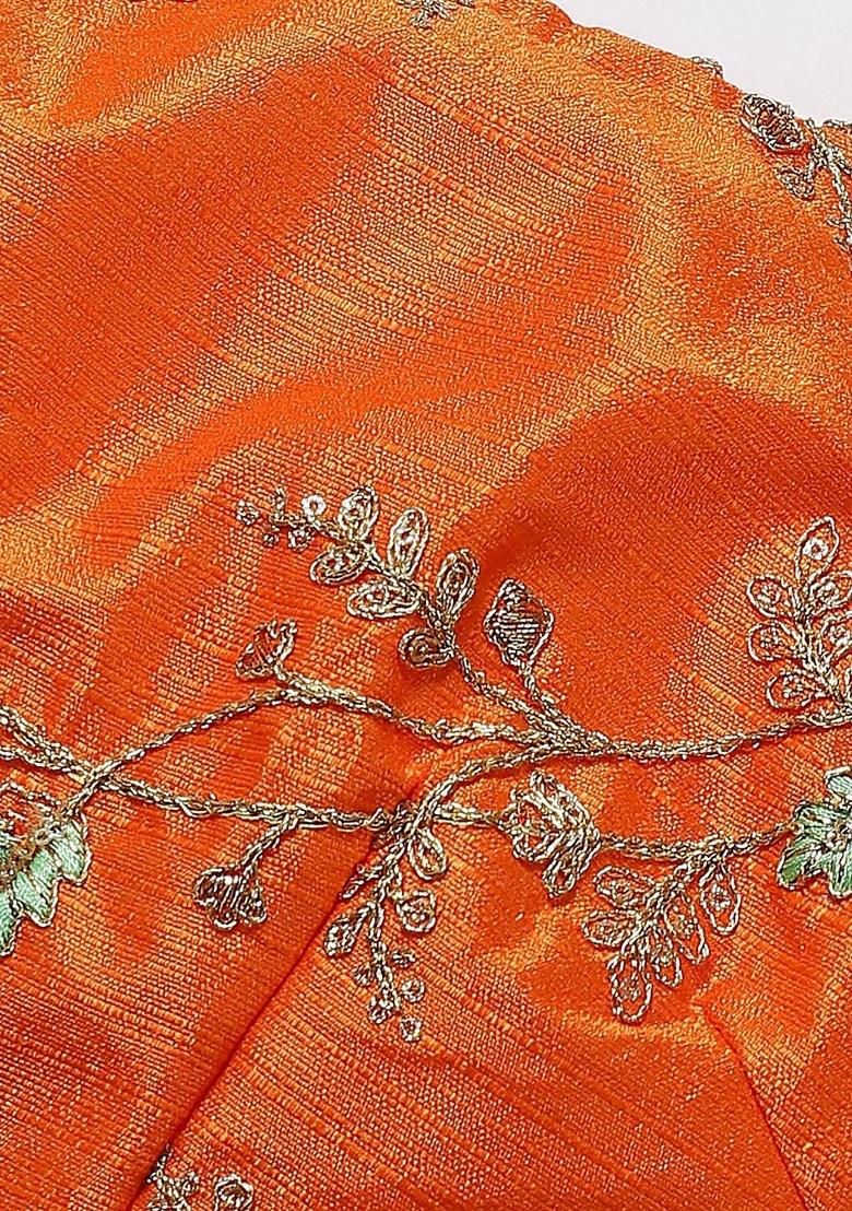 Yellow Embroidered Organza Lehenga Set - Indya