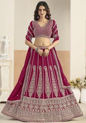 Rani Pink Sequin Georgette Lehenga Set