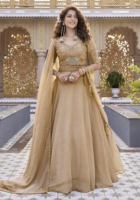 Chiku Plain Crunchy Lehenga Set