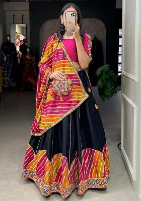 Black Gota Patti Cotton Lehenga Set