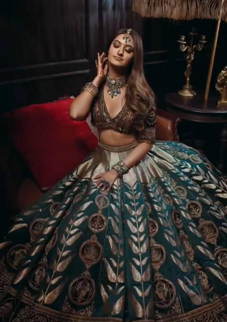 Rama Embroidery Silk Lehenga Set - Indya