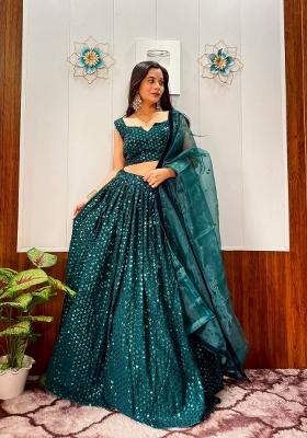 Rama Embroidery Georgette Lehenga Set