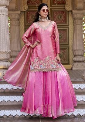 Pink Embroidery Fendi Lehenga Set