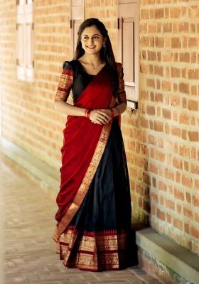 Black Jequard Silk Lehenga Set