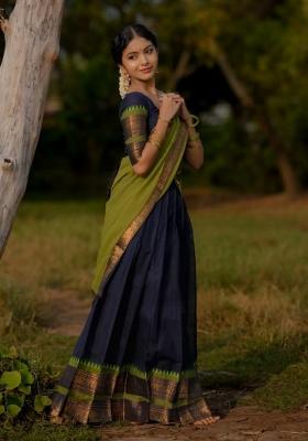 Blue Jequard Silk Lehenga Set