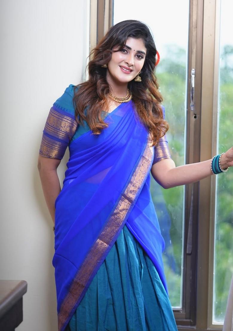 Sea Green Jequard Silk Lehenga Set - Indya
