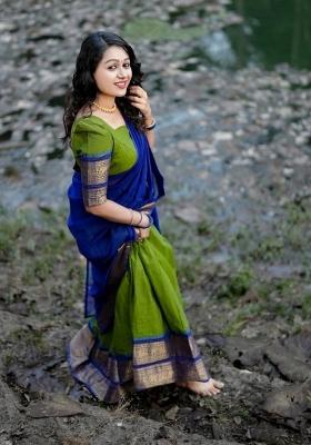 Parrot Green Jequard Silk Lehenga Set