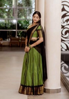 Pastel Jequard Silk Lehenga Set