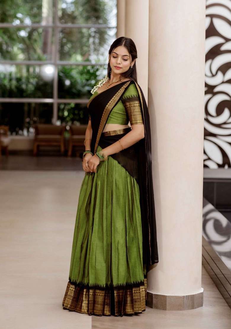 Pastel Jequard Silk Blend Lehenga Set for Diwali and Festive Wear - Indya