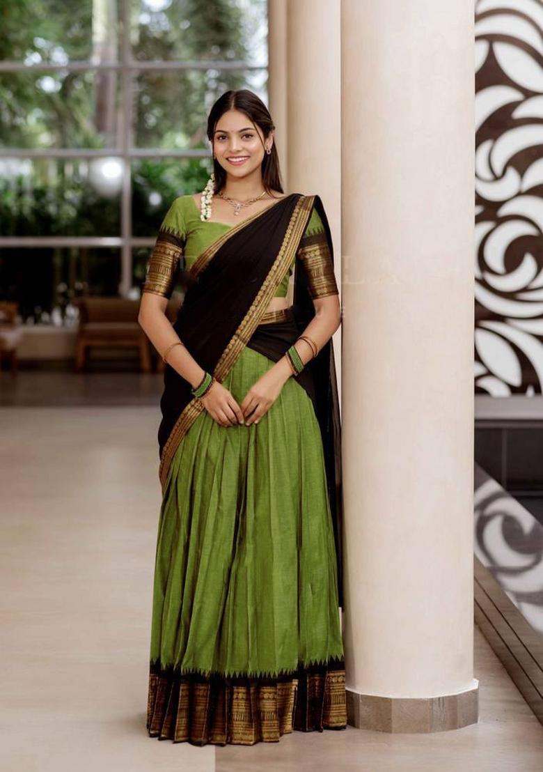 Pastel Jequard Silk Lehenga Set - Indya