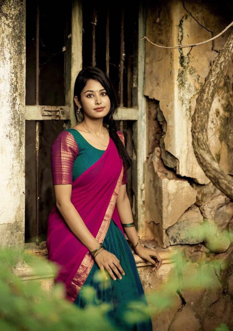Teal Jequard Silk Lehenga Set - Indya