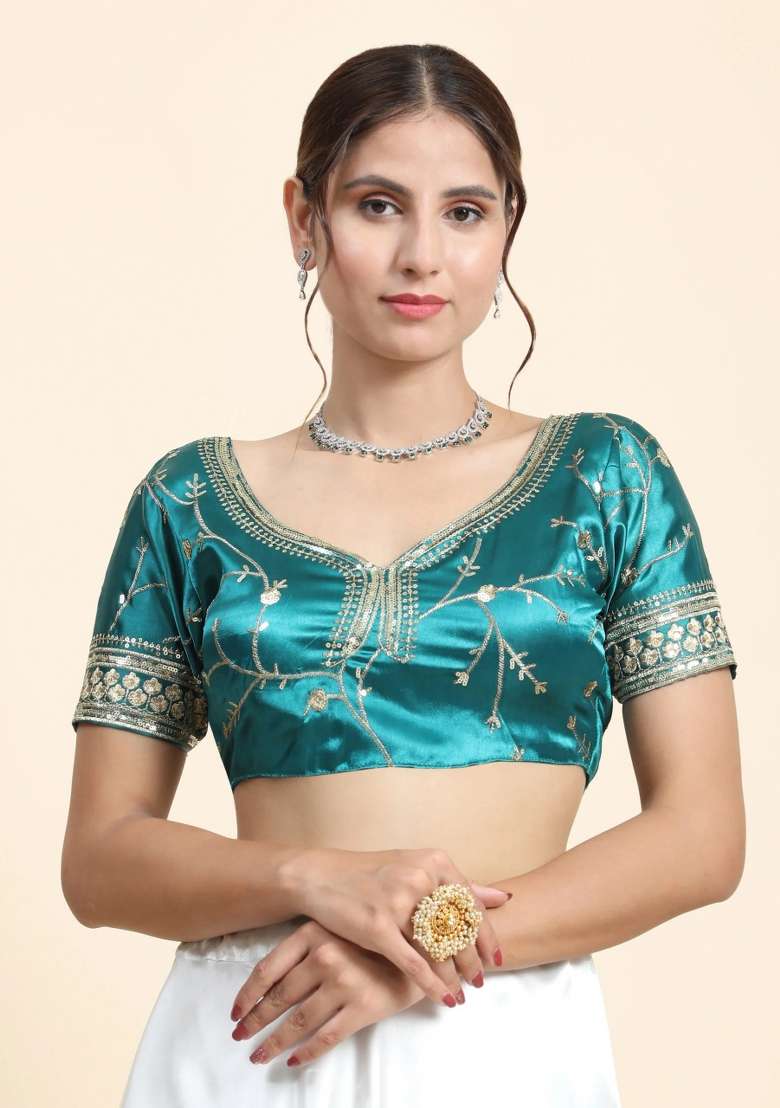 Green Silk Blend Lehenga Set with Sequin for Diwali | Wedding & Festive Wear - Indya