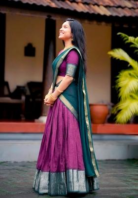 Pink Zari Work Dola Chex Lehenga Set