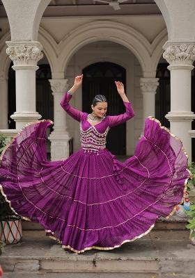 Purple Gota Patti Leheriya Lehenga Set