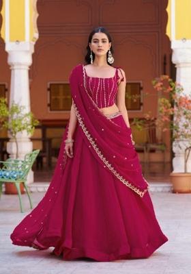 Pink Embroidered Fendi Lehenga Set