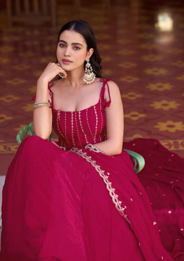 Pink Fendi Lehenga Set with Embroidered for Diwali | Wedding & Festive Wear - Indya
