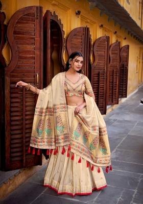 Red Zari Work Shimmer Lehenga Set