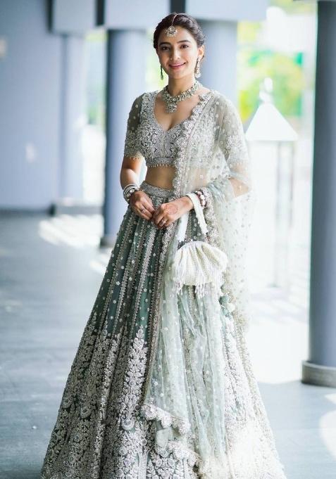 Pista Sequins Work Net Lahenga Set