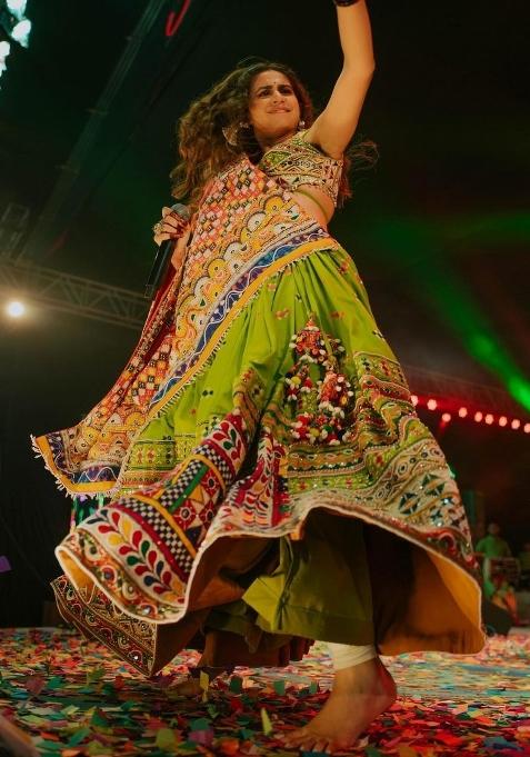 Multicolor Printed Silk Lahenga Set