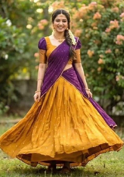 Wine Embroidered Silk Blend Lehenga Set