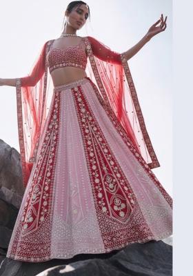 Multicolor Sequin Work Georgette Lehenga Set