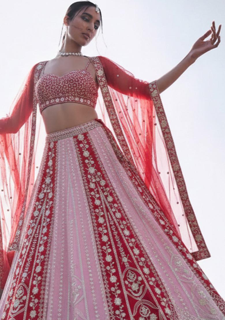 Multicolor Sequin Work Georgette Lehenga Set - Indya