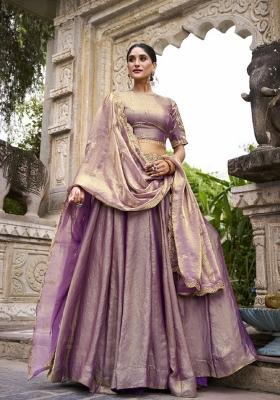 Lavender Sequin Work Fendi Lehenga Set