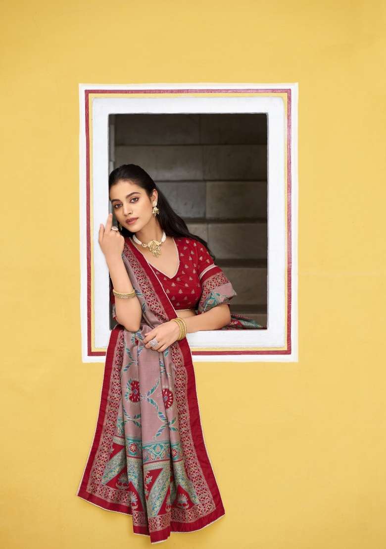 Maroon Lace Work Silk Blend Lehenga Set for Diwali and Festive Wear - Indya