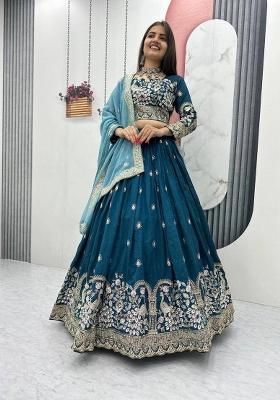 Rama Embroidered Silk Blend Lehenga Set
