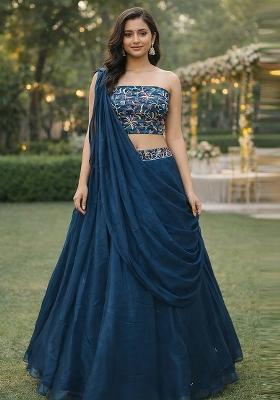 Rama Embroidered Silk Blend Lehenga Set