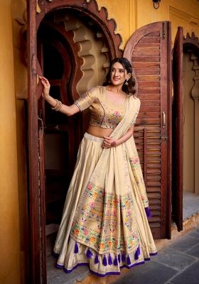 Purple Zari Work Shimmer Lehenga Set