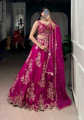 Pink Embroidered Naysha Lehenga Set