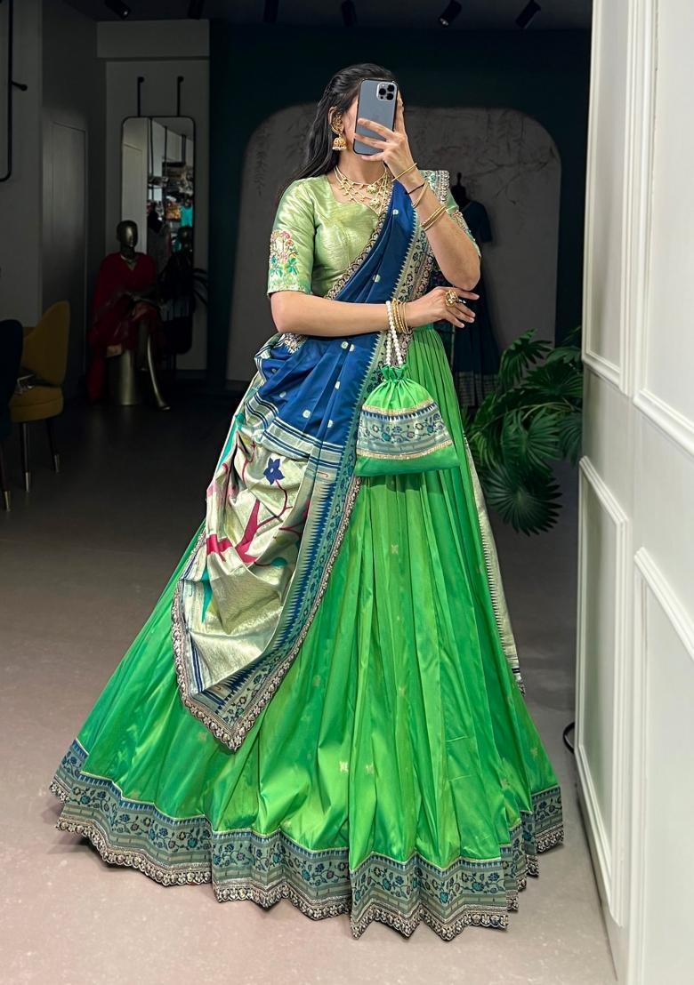 Perrot Embroidered Silk Blend Lehenga Set - Indya