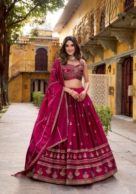 Pink Embroidered Rangoli Lehenga Set