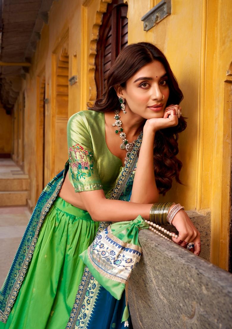 Perrot Embroidered Silk Blend Lehenga Set - Indya