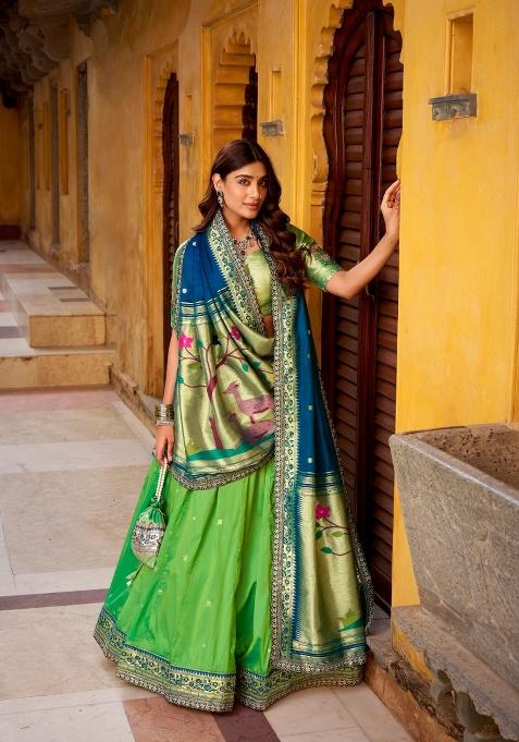 Perrot Embroidered Silk Lehenga Set