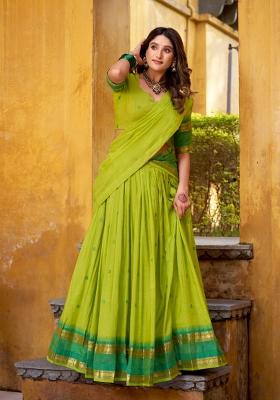 Perrot Zari Work Chanderi Lehenga Set