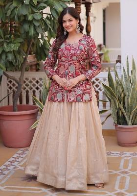 Maroon Cosmos Lehenga Set