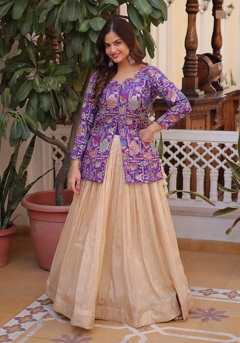 Purple Cosmos Lehenga Set