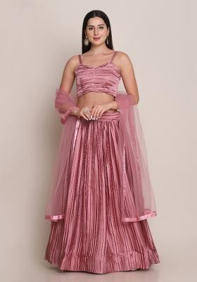 Dusty Solid Satin Lehenga Set