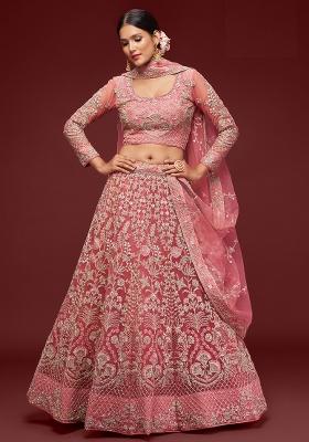 Fantasy Rose Embroidered Net Lehenga Set