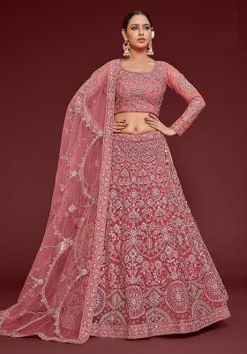 Fantasy Rose Embroidered Net Lehenga Set