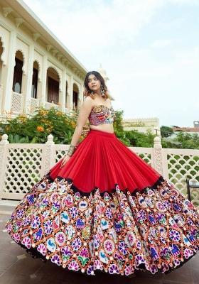 Multicolor Digital Print Silk Blend Lehenga Set