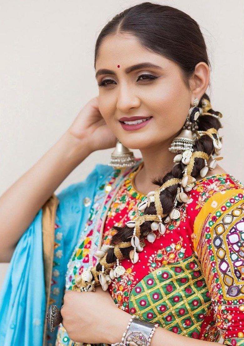 Multicolor Digital Print Silk Blend Lehenga Set - Indya