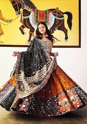 Multicolor Digital Print Silk Blend Lehenga Set